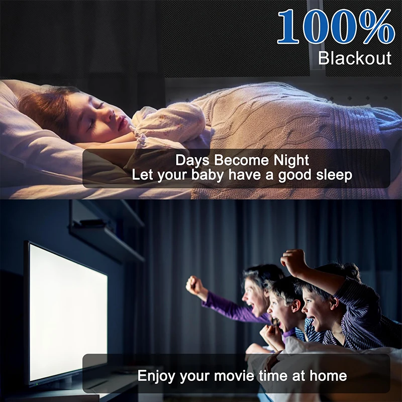 Blackout Shades for Window 100% Blackout Curtains Portable Room Darkening Office Travel Use for Baby Nursery Bedroom & Dorm Room 2