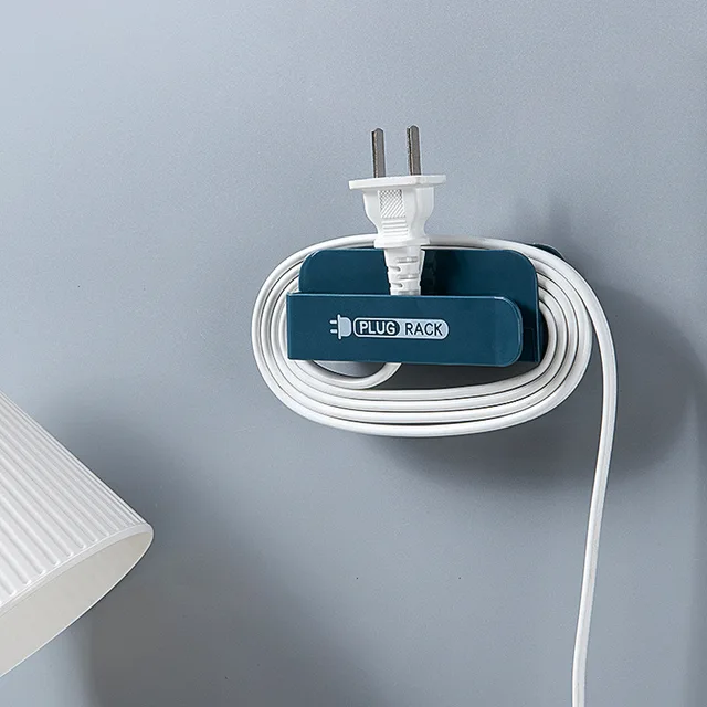 Lyukas Nélküli Fali Tároló Szervezet Hook Power Dugó Rack Aljzat Klip Tartó Otthoni Önmaga Ragasztó Mobiltelefon Töltőállvány - Image 3