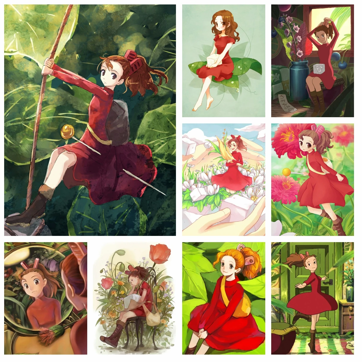 

5D DIY аниме заемщики Алмазная вышивка картина японский мультфильм вышивка крестиком Стразы картина мозаика ремесло Домашний декор