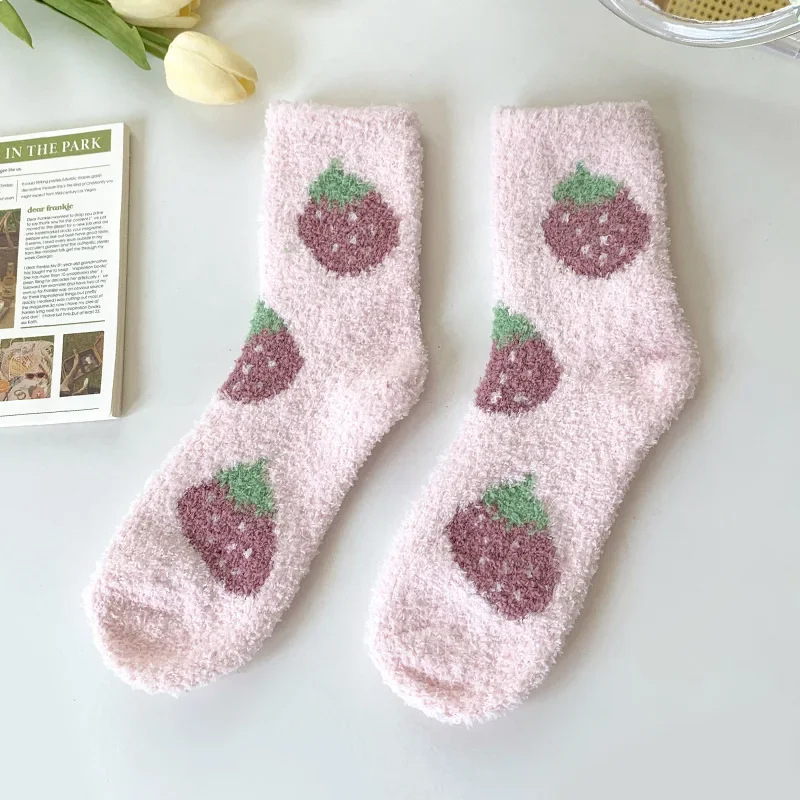 socks woman Mens Fluffy Winter Velvet Thermal Warm Short Cotton Thick Sleeping Soft Non Floor home Gift slipper Sock Male Grip