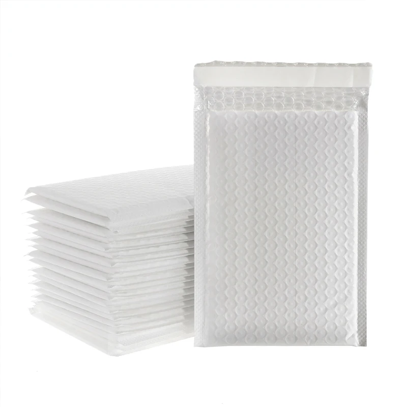 50 enveloppes à bulles blanches, enveloppes à bulles rembourrées, enveloppes d'expédition en mousse pour emballage, sacs d'expédition auto-adhésifs, sacs à bulles