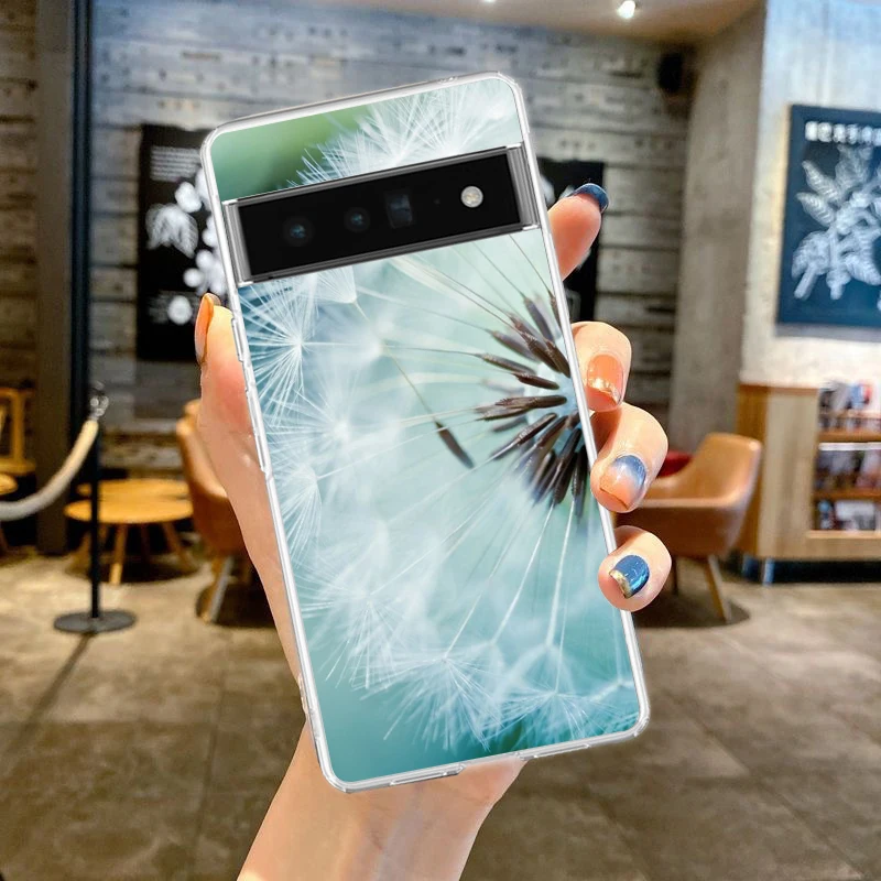 Clear TPU Transparent Phone Case with Dandelion Flower Design