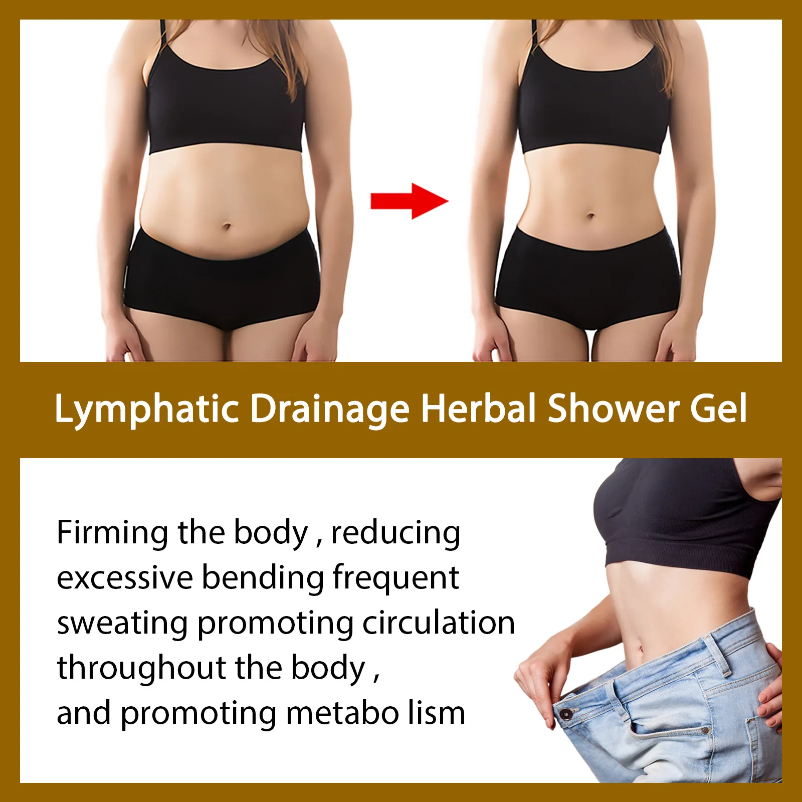 Slimming Shower Gel Mite Removal Anti Cellulite Improve Lymphatic Swelling Tightening Skin Fat Burning Deep Cleansing Shower Gel