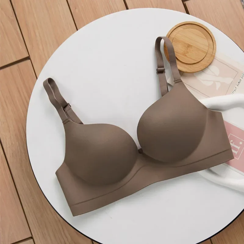 Wireless Push Up Bra for Small Breast Seamless Thickened Anti Sagging Lingerie One Piece Comfort Invisible Bralette A/B Cup 2