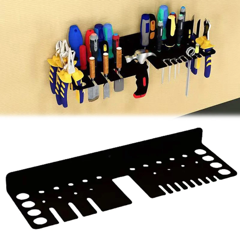 Wall Mounted Screwdriver Organizer Pliers Holder Hammer Rack Wrench Holder Hand Tool Storage Organizer for Workshop Shed Garage
