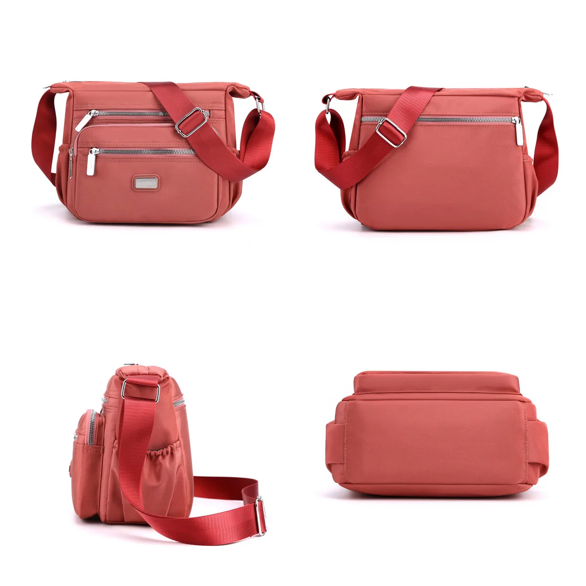 Women's Waterproof Nylon Fashion Messenger Bags Multi Layer Large Capacity Middle-aged Women's Bags Casual Simple Shoulder Bags