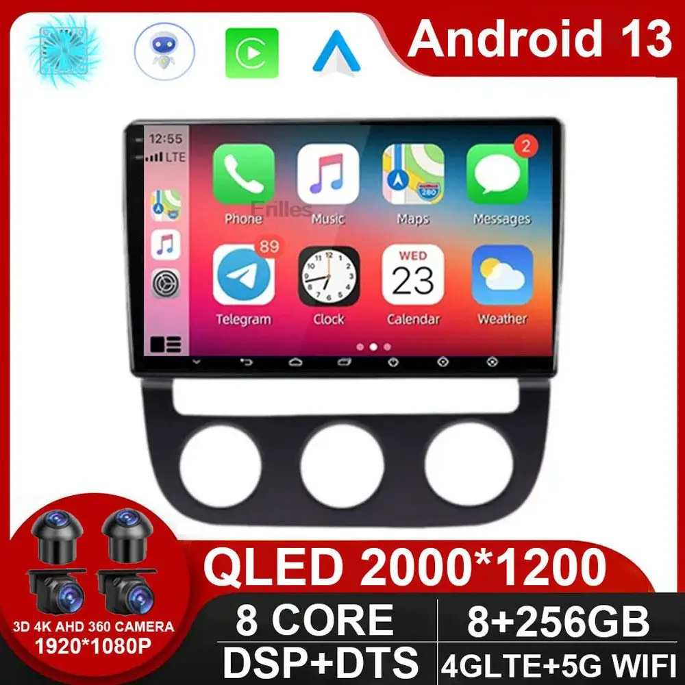 

Android 13 Carplay Auto For Volkswagen Jetta 5 2005 2006 2007 2008 2009 2010 Car Radio GPS Multimedia Player 4G Head Unit NO DVD