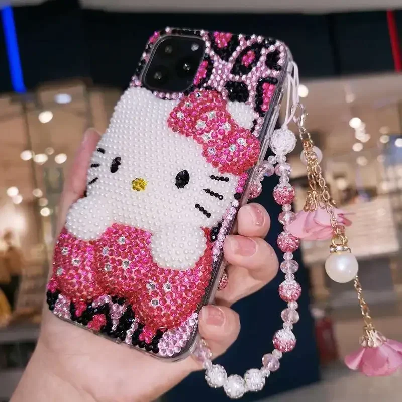 Per Samsung Galaxy S22 Ultra S23 Ultra Case Galaxy S21 Fe Strass A72 Cartoon Hello Kitty A50 Custodia Protettiva Femminile