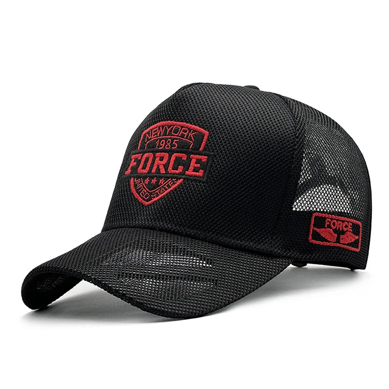 Men's Mesh Baseball Cap Summer Breathable Sports Dad Hat Outdoor Adjustable Casual Trucker Cap 5
