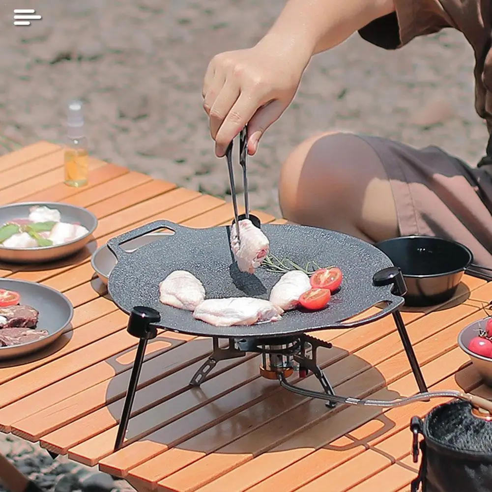 

Outdoor Barbecue Pan Hanger Aluminum Alloy Triangular Bracket Multifunctional Portable Camping Adjustable BBQ Tray Support New