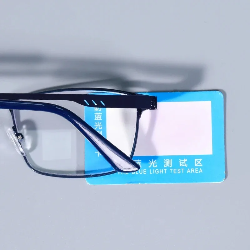 Anti Blue Light Men's Square Metal Frame Reading Glasses