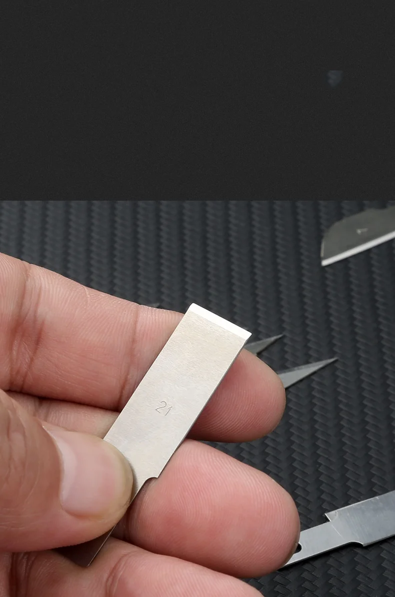 Description Picture 2 of item10Pcs Metal Scalpel Knife Engraving Knife Blades DIY Wood Carving Knife Blade Replacement Surgical Sculpture Cutting Tool