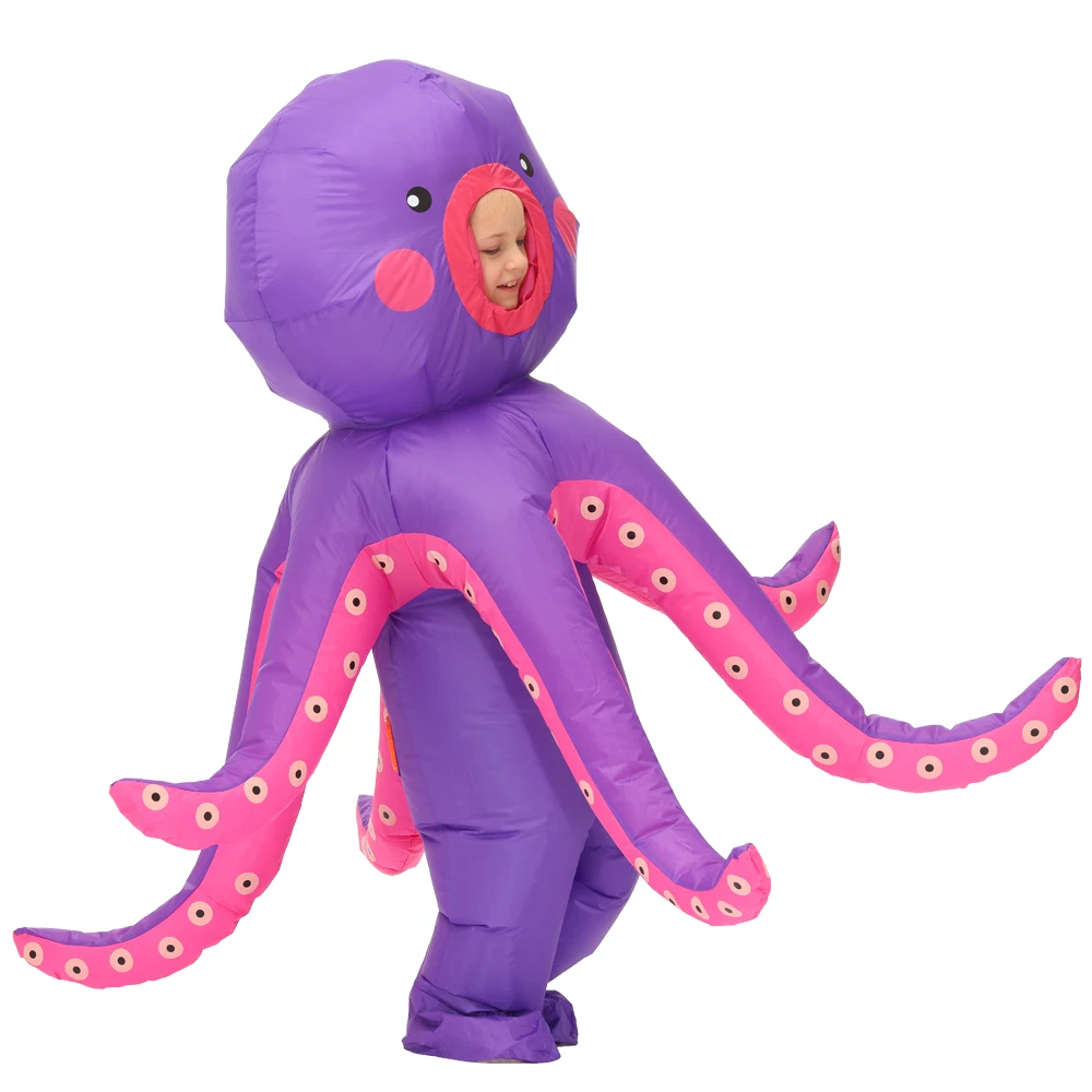 Disfraz De Mascota De Pulpo Morado De Hallowee Dibujos Animados De