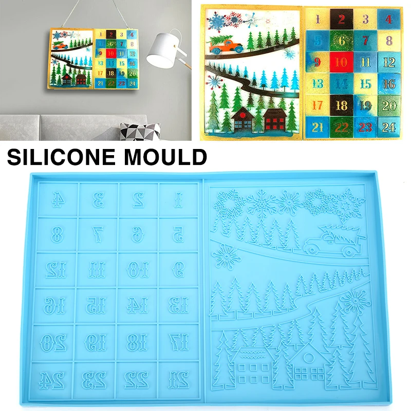 Christmas Countdown Advent Calendar Silicone Mould Epoxy Resin Casting christmas-countdown-advent-calendar-silicone-mould-epoxy-resin-casting