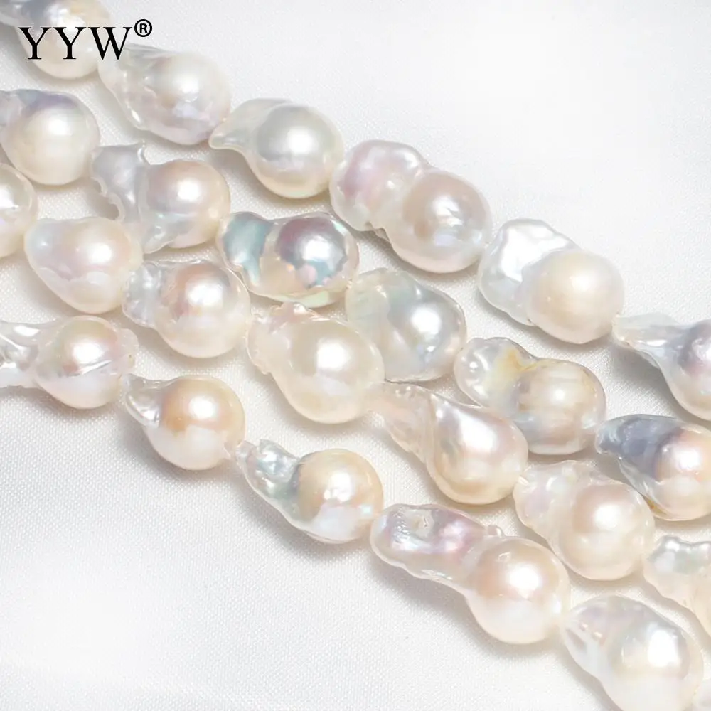 11-13mm Cultured Baroque Freshwater Pearl Beads Aa Natural White For Making Jewelry Diy Necklace Bracelet Earrings Accessories