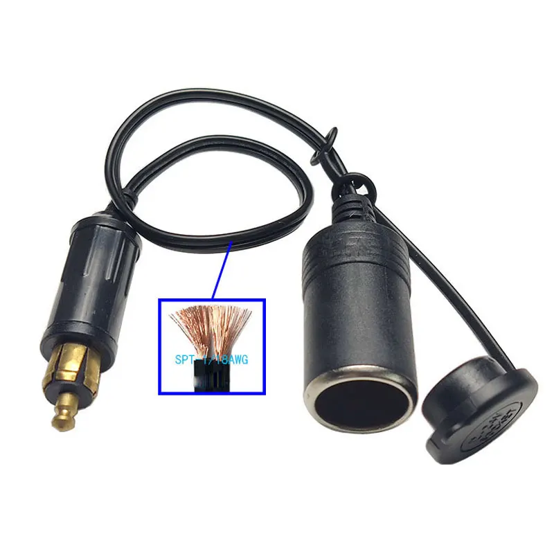 Din Hella Male Plug Powerlet Plug European Type 12V Cigarette Lighter Adapter Connector Fits For BMW Motorcycles