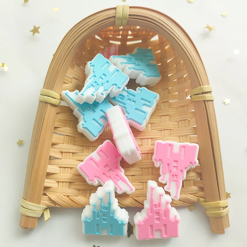 10pcs 실리콘 베이비 비즈 미니 하우스 치아 비즈 DIY 젖꼭지 목걸이 펜던트 장난감 BPA 무료 액세서리