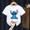 Disney Lilo Stitch Children T-Shirt Kawaii T Shirt Anime Cartoons Children Casual Clothes Tee Shirt Kid Girl Boy Fashion Y2K Top 4