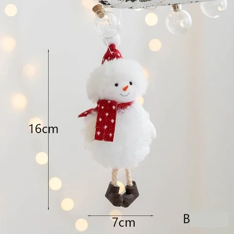 

16CMx7CM Santa Claus Snowman Small Pendant Plush Angel Girl Pendant Christmas Tree Decoration Christmas Ornaments