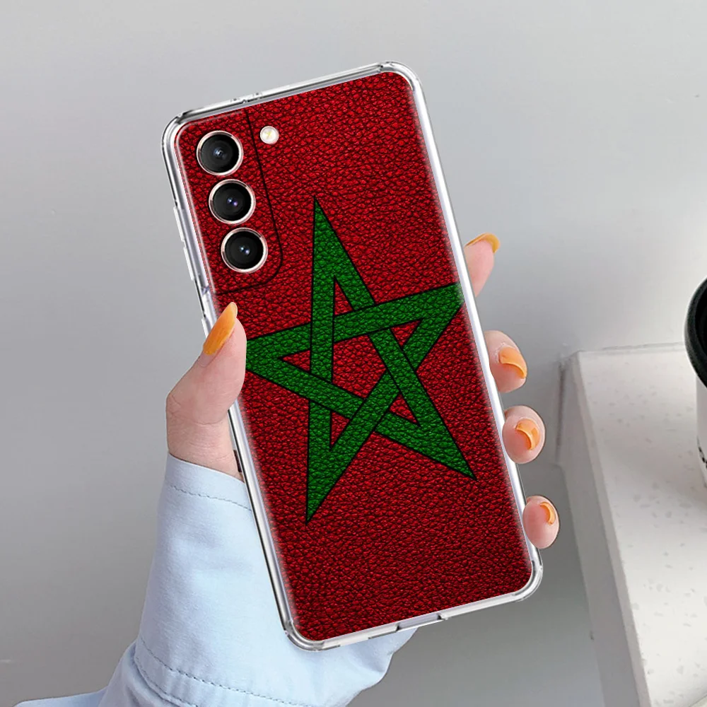 Morocco Flag Soccer Design Soft Clear Phone Case