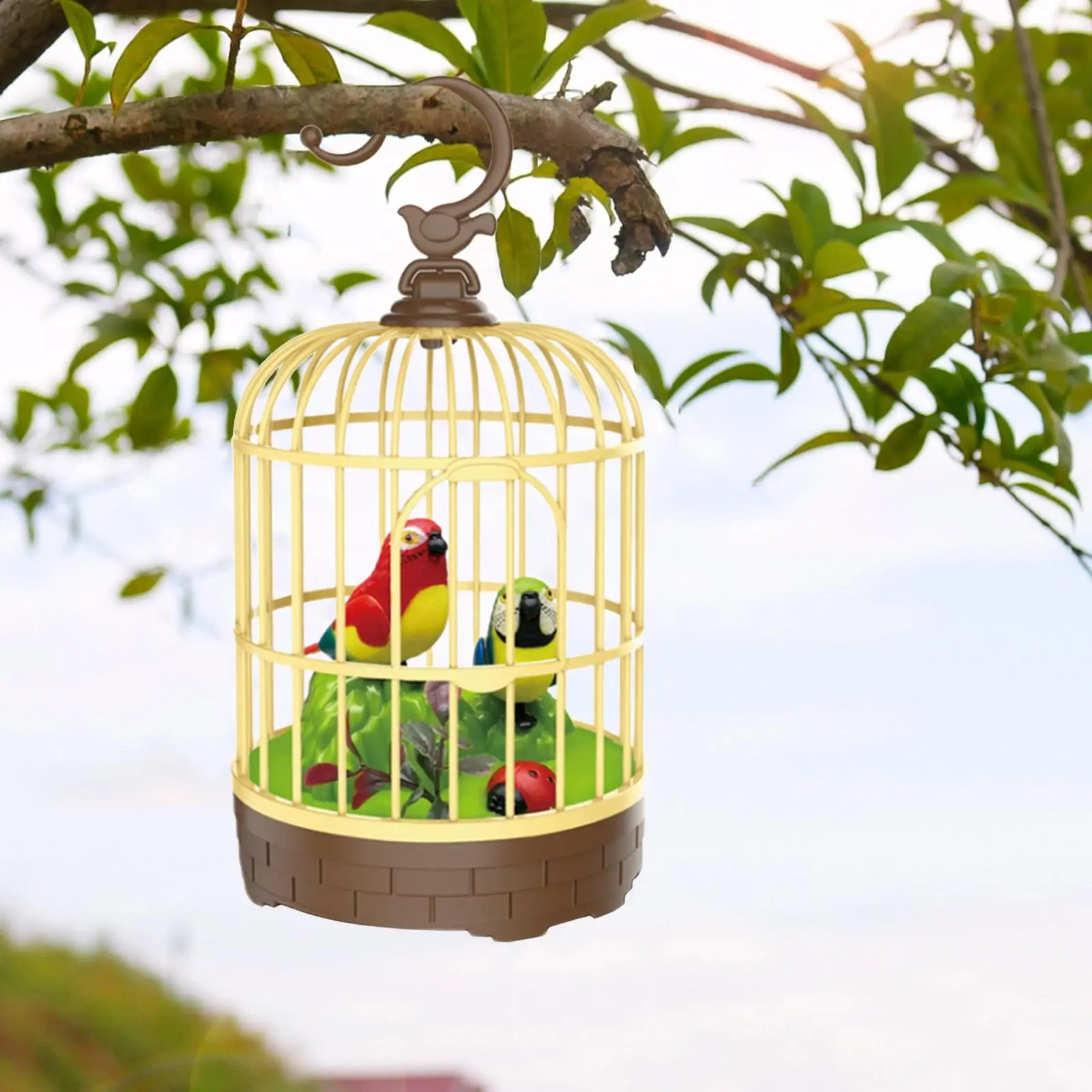 Parrot Cage  Activated  Movements Decor Singing Chirp Parakeet  Swing Toy Singing Bird for Home Desktop baby Children 2