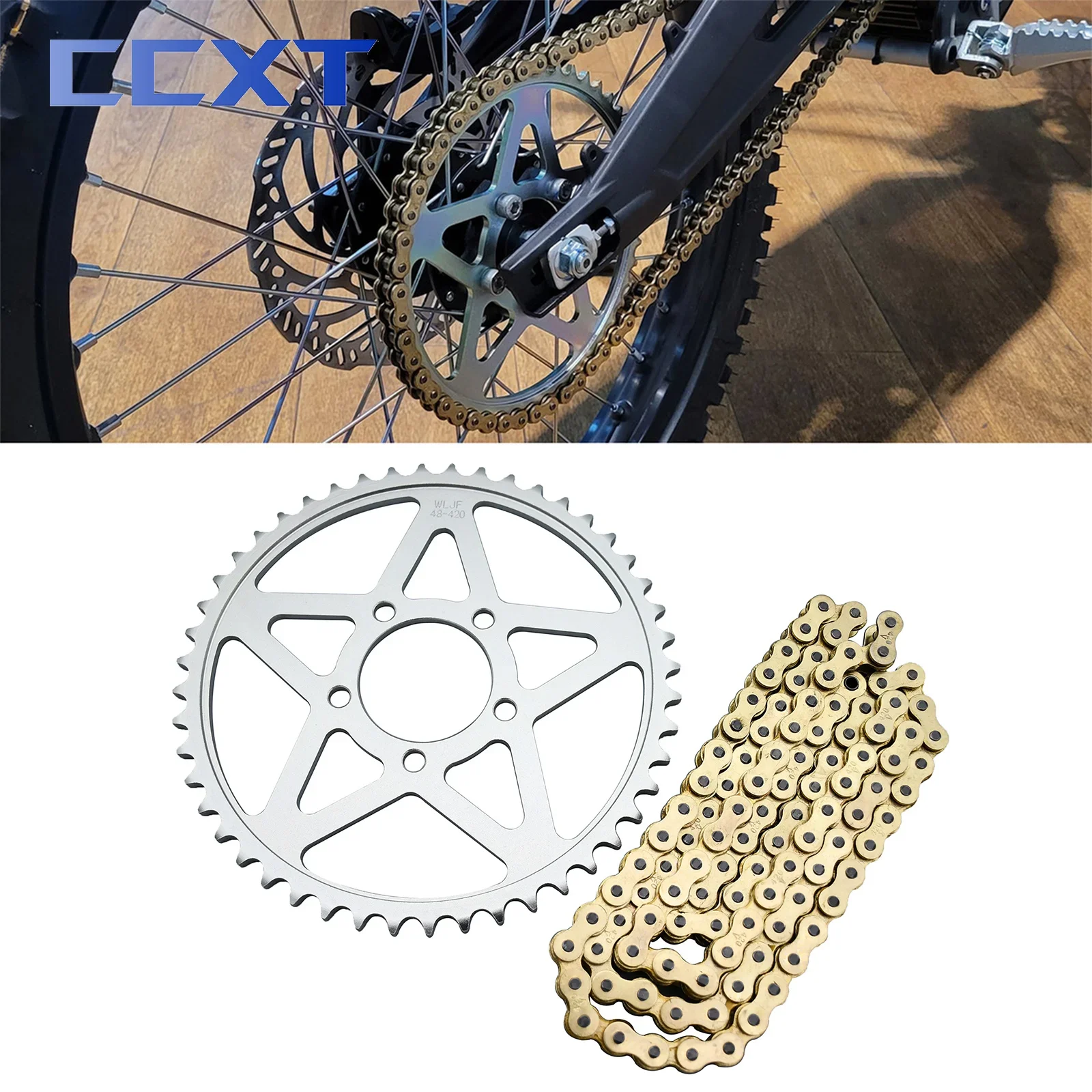

Motorcycle Rear 48 Teeth 48T 106L Chain Sprocket For Surron Sur-Ron Sur Ron X S Light Bee Electric Motocross Dirt Bike Universal