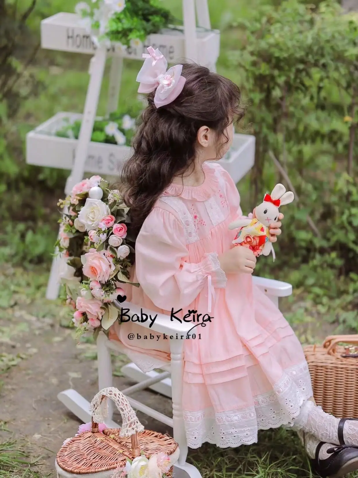 Pink Lace Girls Dress Princess Embroidery Flower Summer -  Israel