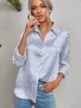 Women Leopard Print Luxury Blouse Spring Summer Long Sleeve Lapen Vintage Button Up Shirt Office Lady Satin Tunics Harajuku Top