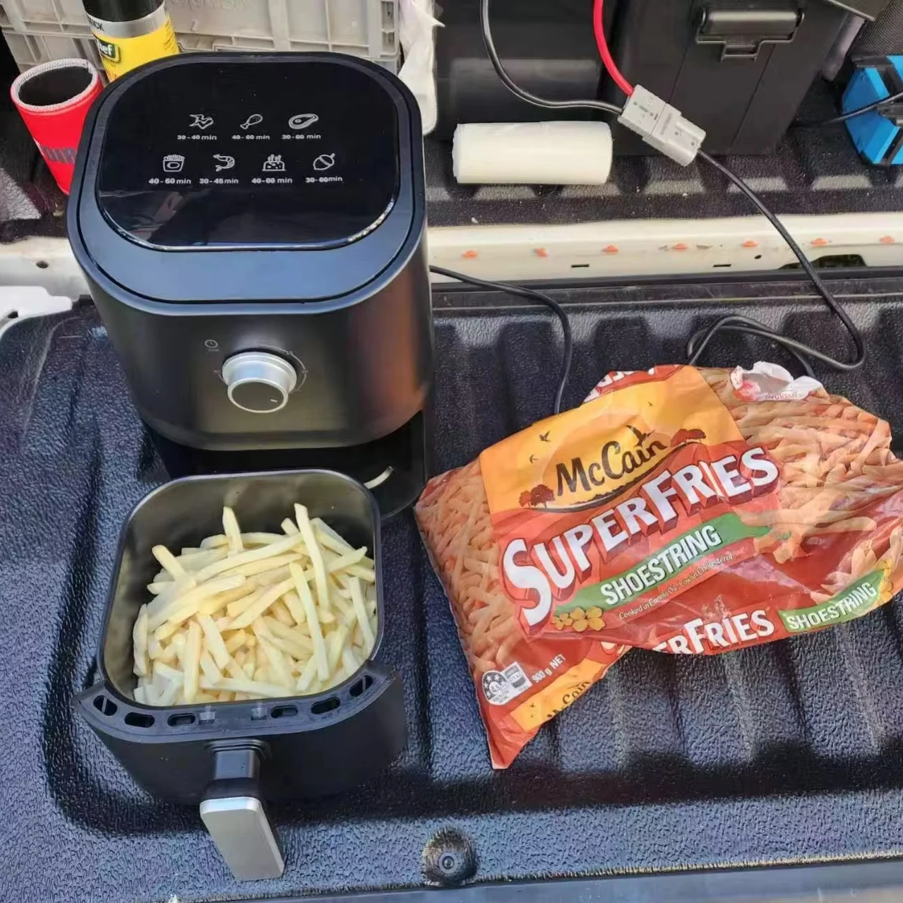 キャンプ用電気エアフライヤー,オイルフリー,調理,トラック,旅行