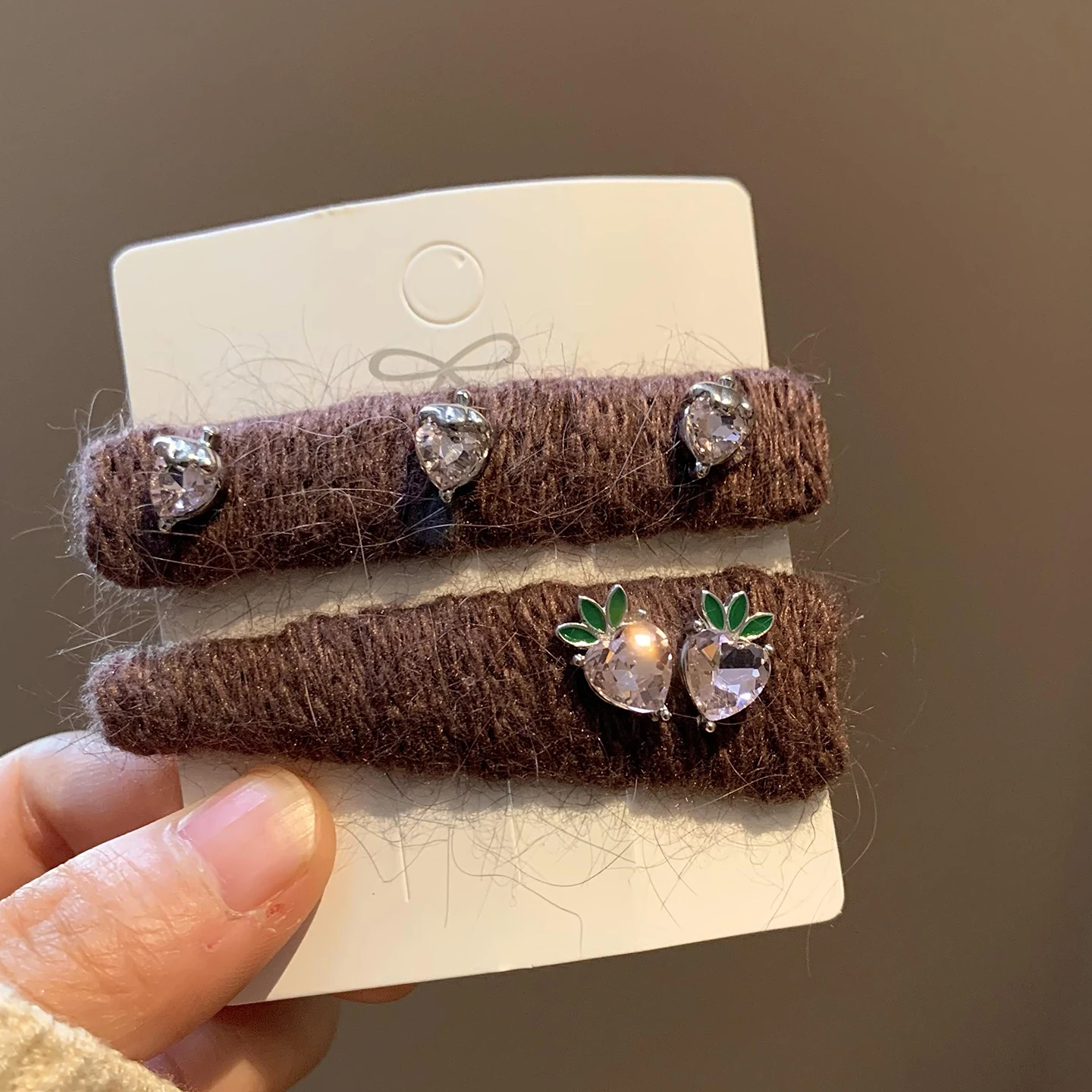 Strawberry hairpin (pair) 7cm