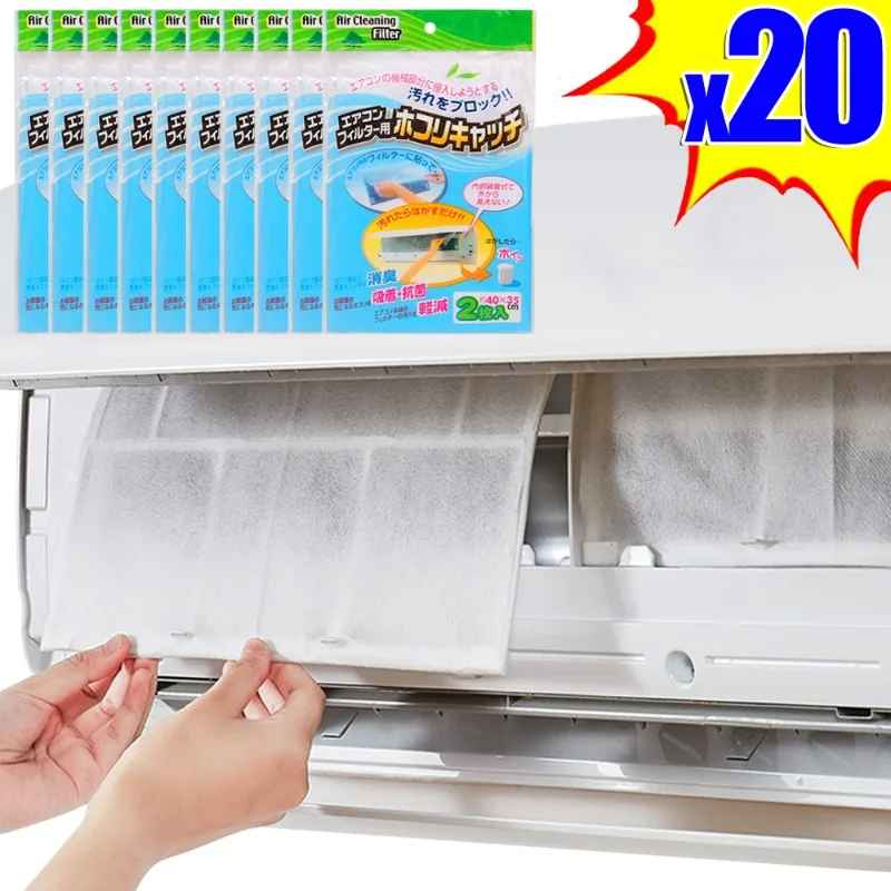 에어컨 필터 메쉬 먼지 방지 배출구 정화 필터 메쉬, 절단 가능한 가정용 에어컨 청소 필터, 2 개, 20 개 