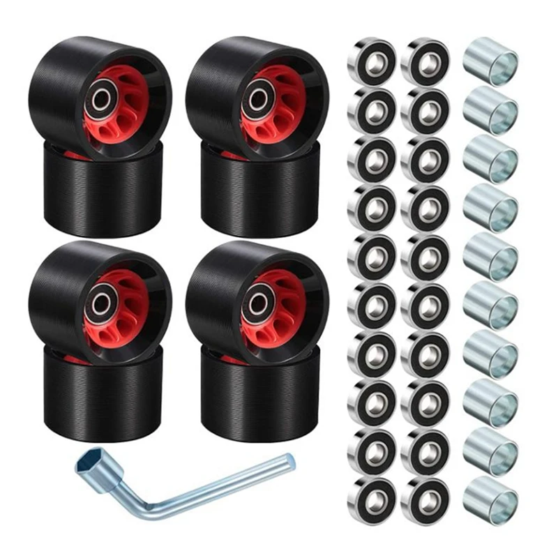 

8Pcs Roller Skate Wheels Quad Skates Replacement Outdoor Quad Roller Skate Wheel With Skate Roller ABEC-9 608RS Bearing