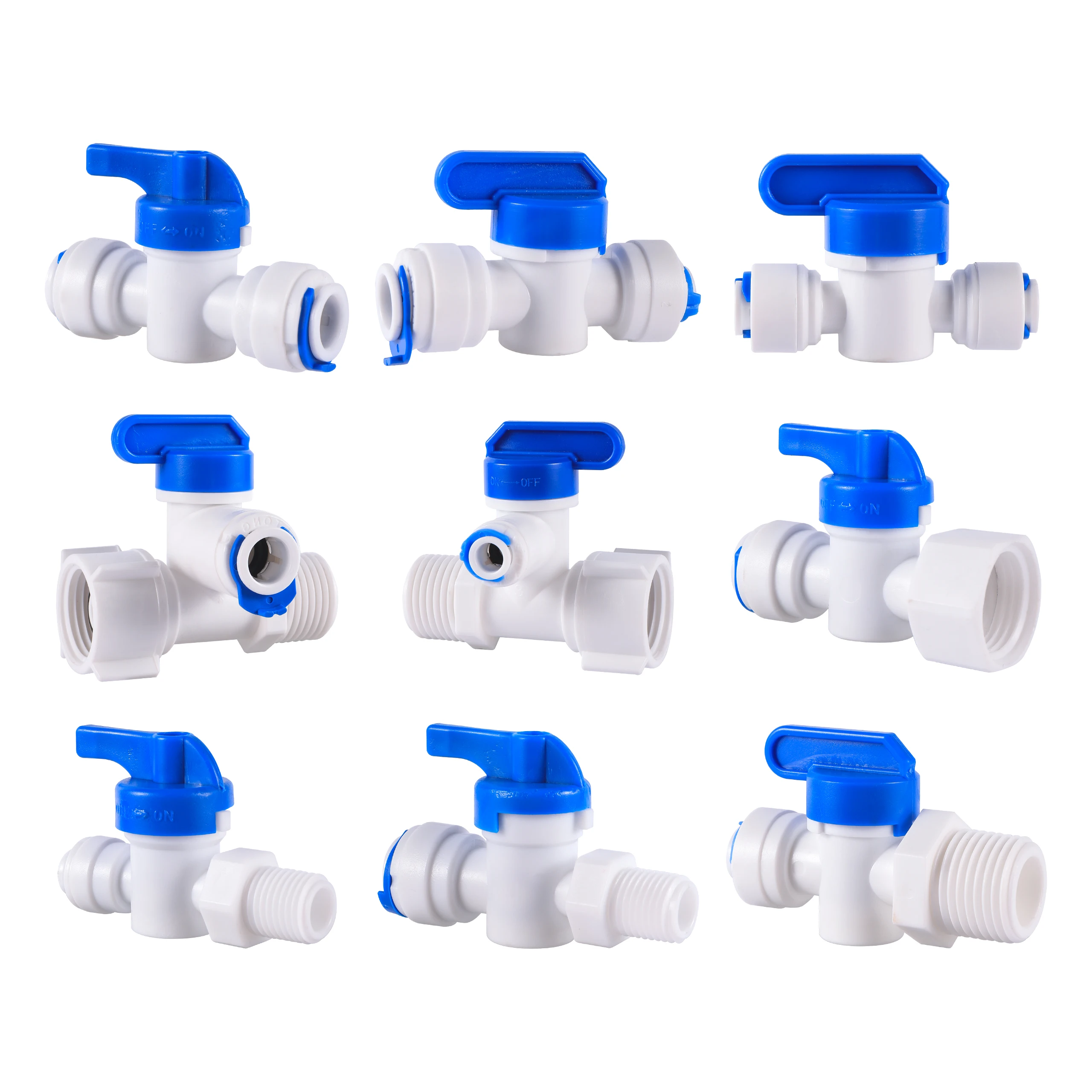 

RO Water Straight 1/4" 3/8" OD Hose 1/4"BSP 1/2" Male Thread Quick Connect Fittings Plastic Ball Valve Reverse Osmosis Fitting