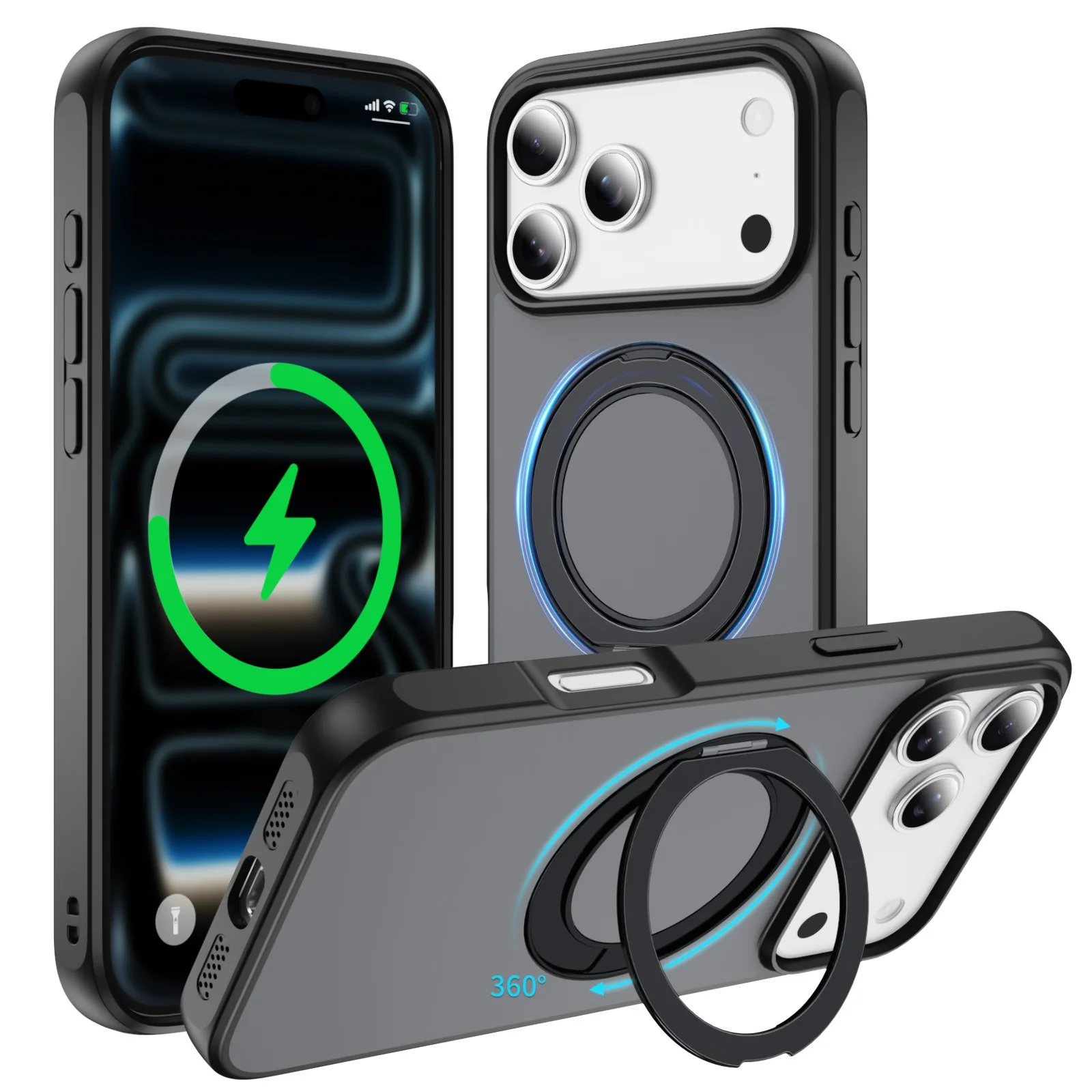 Dual Color Magnetic Stand Luxury Phone Case - Protective Hard Shell Cover