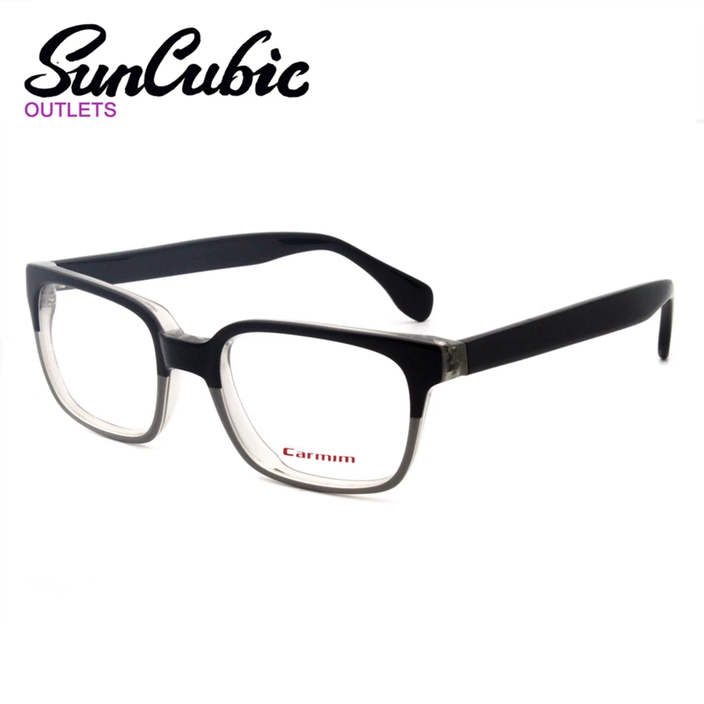 

A060 New Fashion Quality Men Acetate Frame Black On Crystal Color Classic Optical Glasses Browline Shape Tight Eyeglasses