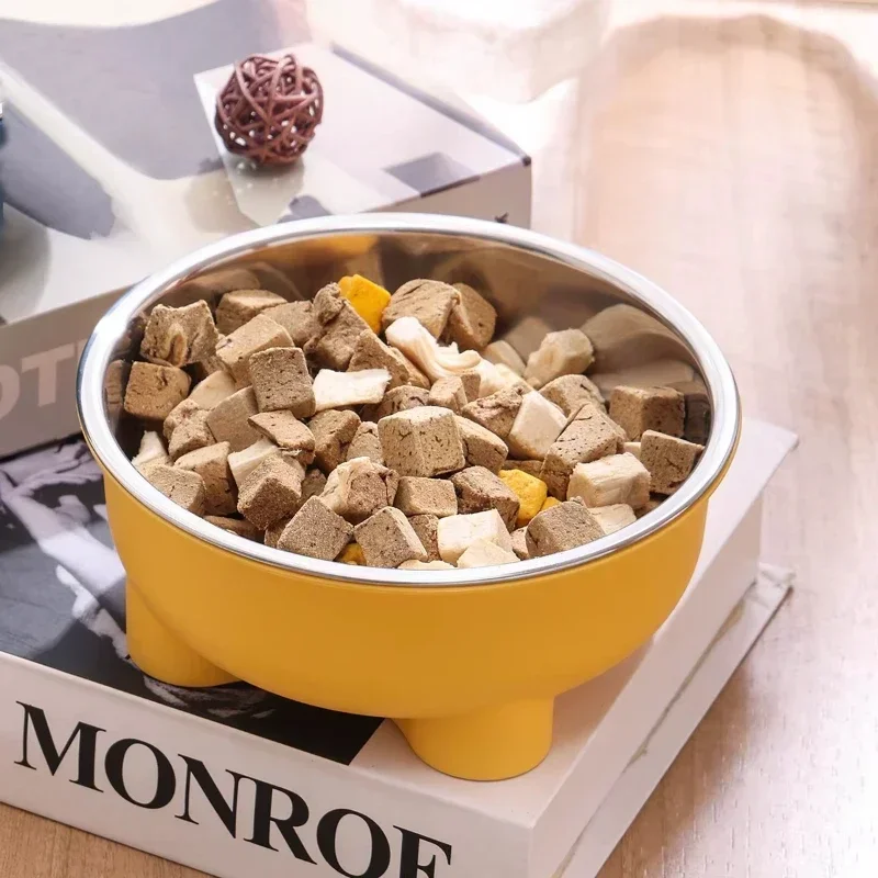 Pet Dog and Cat Bowl 1PC for Indoor and Outdoor Use Four-Legged Stainless Steel Anti Slip Easy To Clean
