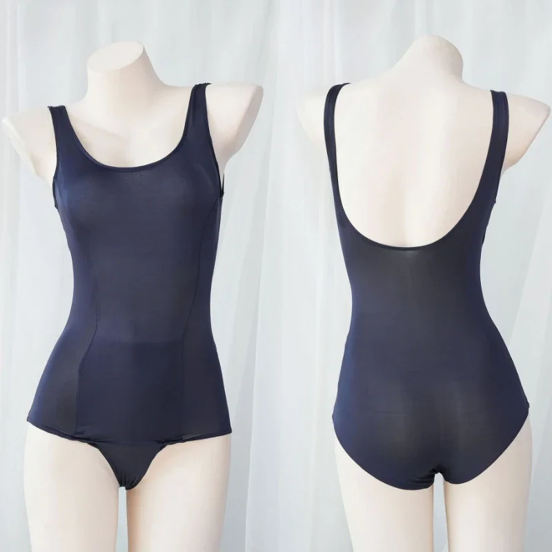 Japonský bodycon jeden kusu plavky ženy student ležérní swimswear škola děvče koupací oblek strčit nahoře celistvý bez rukávů 2023 bikiny