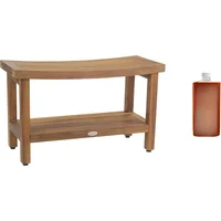Patented 30" Sumba Teak Shower Bench with Shelf  Premium Teak Oil 1