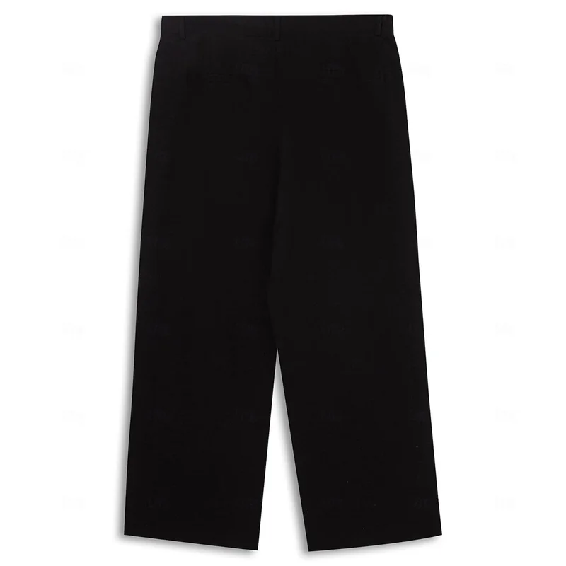 Men s Relaxed Fit Drawstring Waist Pleated Front Beach Pants with Wide Legs and Mid Rise Casual Long Trousers