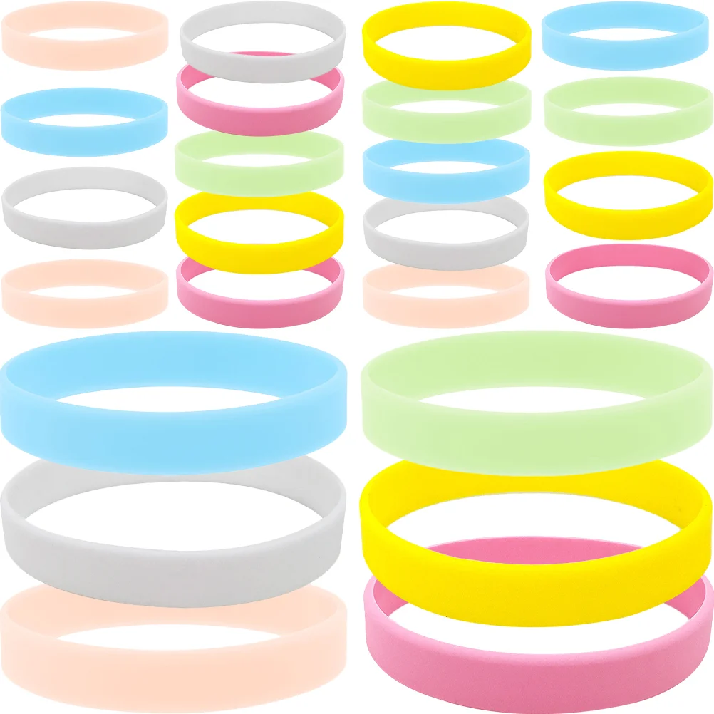 

24 Pcs Wristbands Rubber Concerts Glow Bracelets Sports in The Dark Party Supplies for Adults Rave Accessories Women