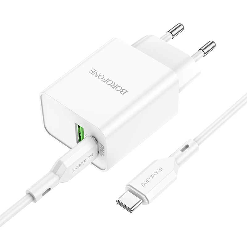 

Сетевое зарядное устройство с двумя портами USB Type-C и USB-A, 20 Вт + QC 3,0