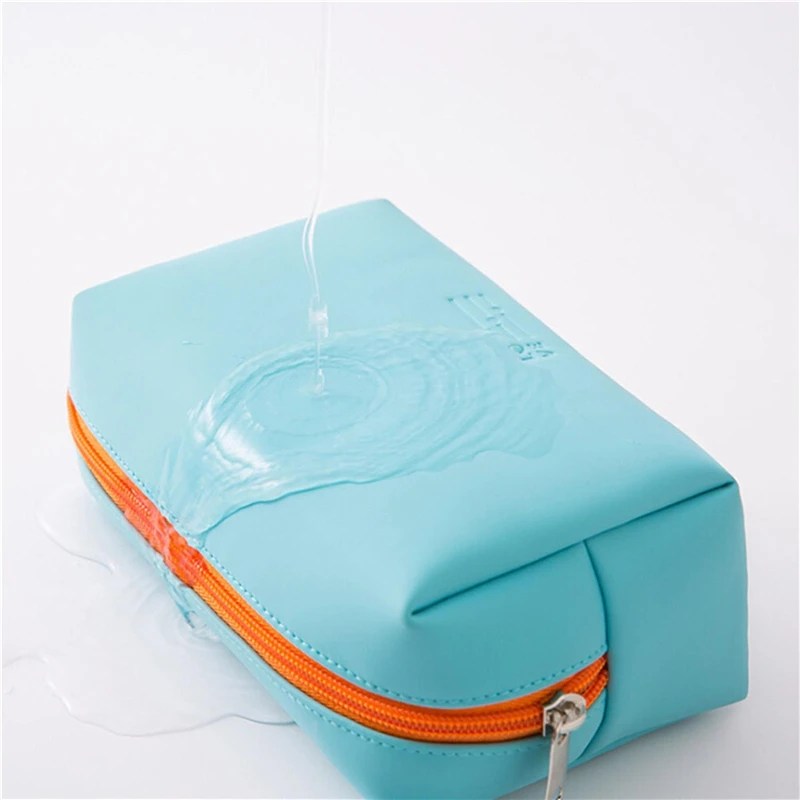 Leather Travel Cosmetic Bag Portable Women /Man Makeup Case Waterproof Multifunctional Toiletry Organizer Storage Bag 5