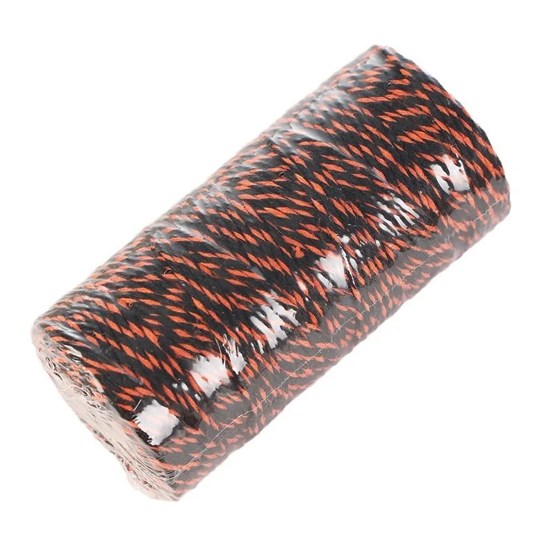 100m Cotton Cord Orange Black Macrame Cord Halloween Gift Wrapping Ribbon Twine String 1.5mm Packing Rope DIY Craft Supplies