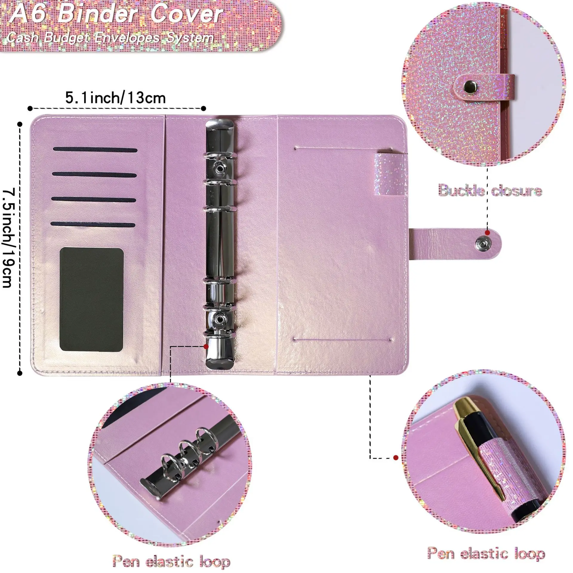 Soft Leather Binder Budget Planner Cash Envelope Binder With Budget Envelopes A6 Binder Pockets Cash Envelope Wallet Budgeting 4