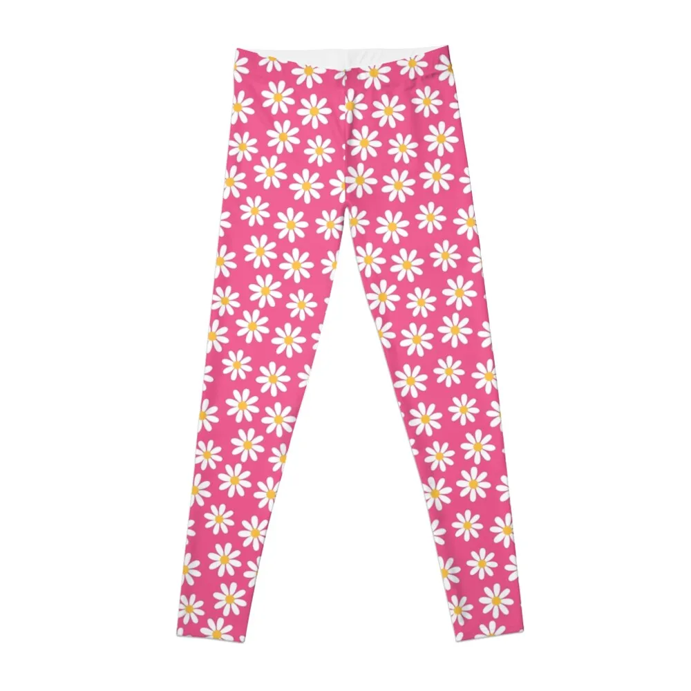 

Леггинсы женские белые бесшовные с принтом, спортивные тренировочные штаны с розовыми маргаритками