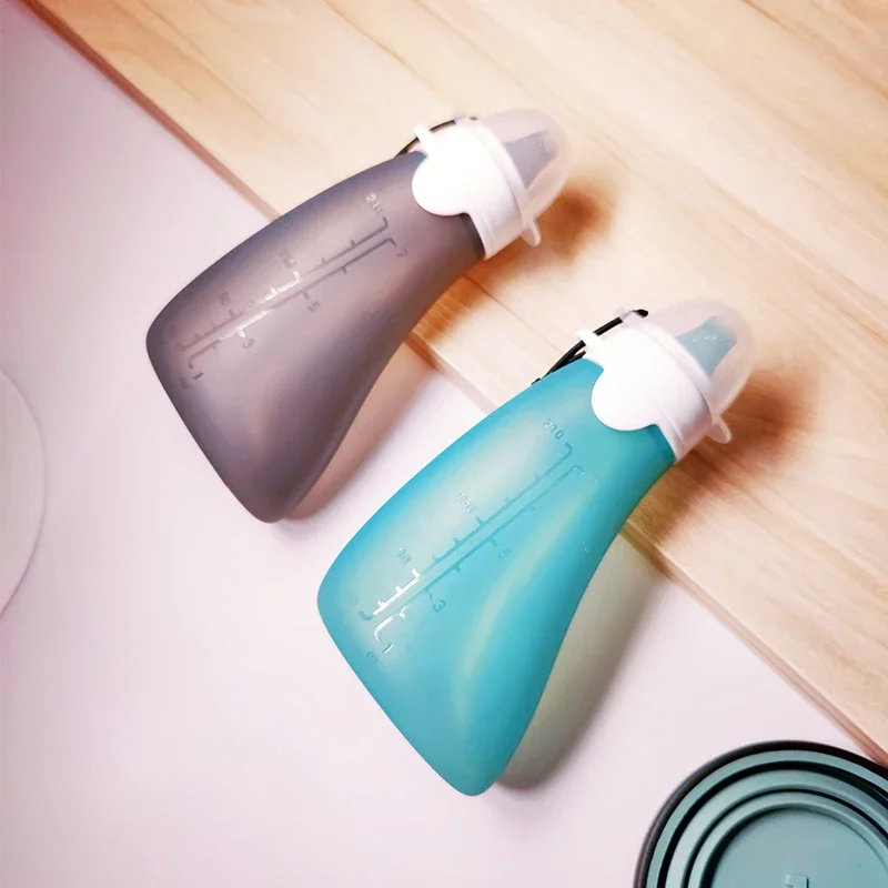 240ml reusable silicone baby food pouch squeeze container freezer bag
