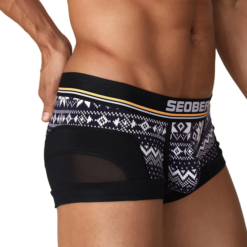 

Underpants Panties Briefs Pantys Bras Underwear Low Rise Men's Printed Boxer Shorts with Convex Pouch and Soft Fabric