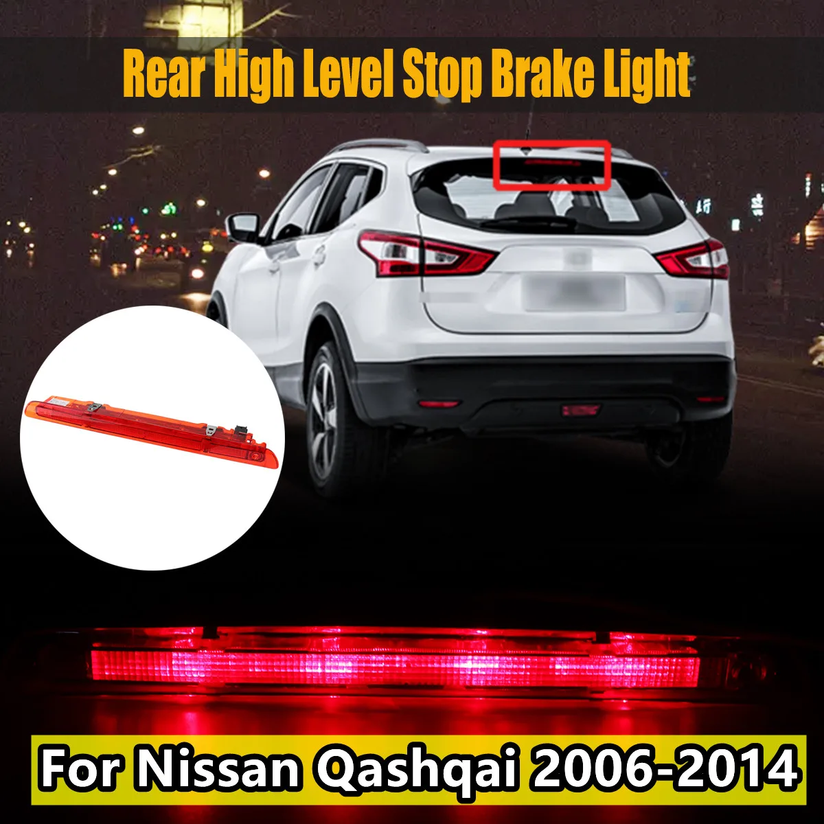

Red 3RD Third Brake Light For Nissan Qashqai 2008 2009 2010 2011 2012 2013 2014 LED Rear Additional High Mount Stop Signal Lamp
