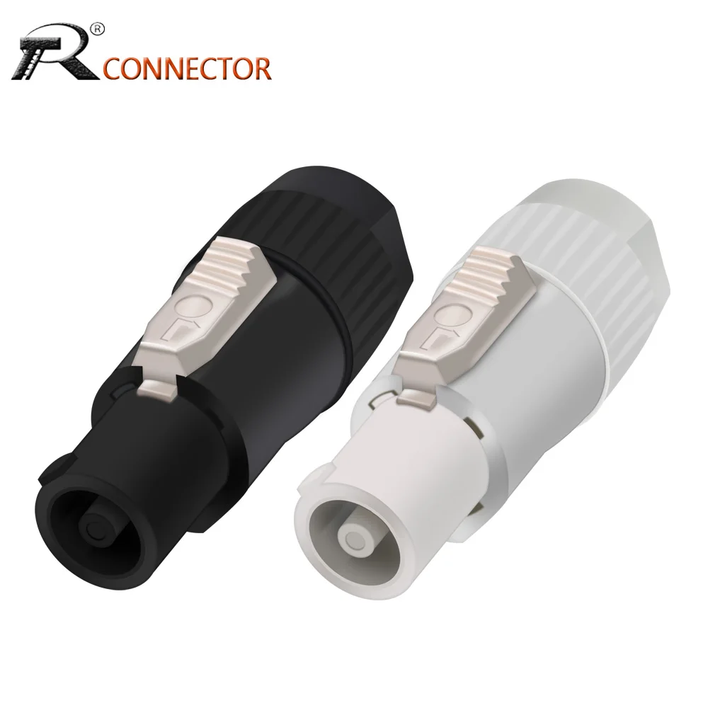 Lot Preto Branco ac Powercon Conector Entrada Saída Led Poder Estágio Plug 10 Pcs
