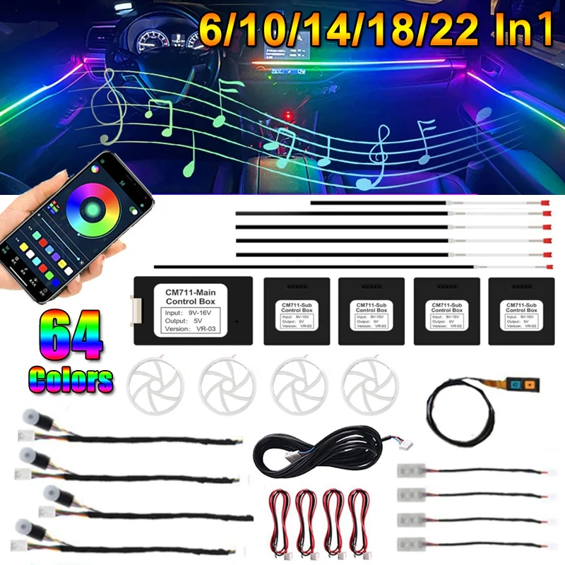 6 Strisce LED Gialle 30 Cm Impermeabili IP67 - Per Auto, Moto, 12V, 5050 SMD - Foto 5